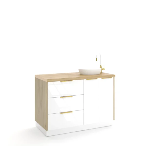 Labor kosmetyczny Orian mini z umywalką 120 cm Gold